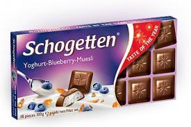 Молочный шоколад Schogetten Yoghurt-Blueberry-Cereal "Йогурт-Черника-Злаки" 100 грамм