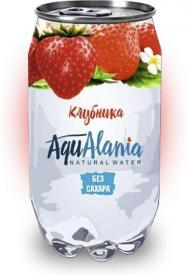 Напиток б/а среднегазированный AquAlania со вкусом Клубника 330 мл