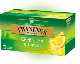 Чай Twinings зеленый с ароматом лимона, короб (25 пак.) 40 гр